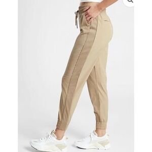 Athleta Brooklyn Textured Jogger Tan Beige Grid Print Plus Size 24 Womens